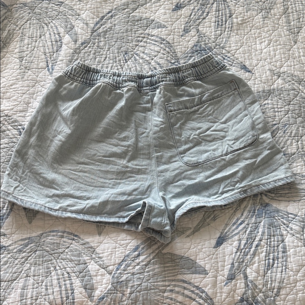 Zara Light Blue Casual Pull-On Shorts - Picture 3 of 4